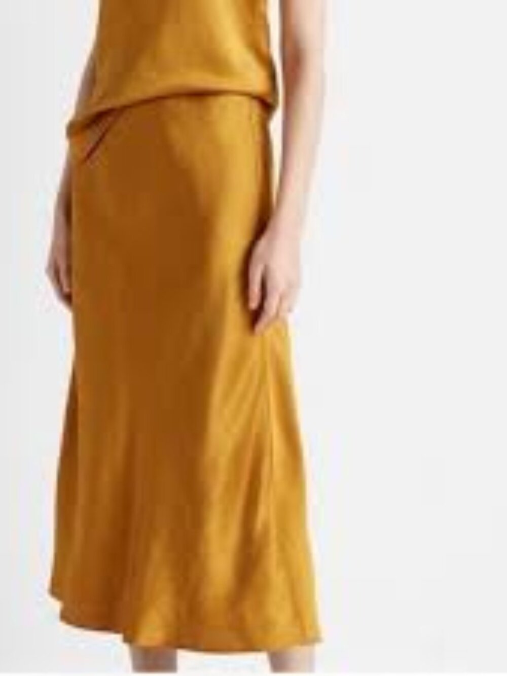 Club Monaco Women's Mustard Midi Slip Skirt SZ4 New With Tags